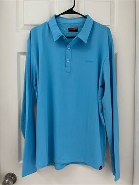 Hatch Outdoors Men's Long-Sleeve Blue Polo Shirt NWOT